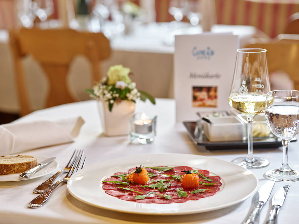 4 Gänge Menü im Restaurant Vinum des 4-Sterne Hotel Weis in Mertesdorf bei Trier
