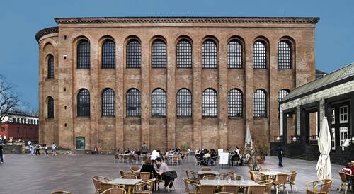 Basilika Basilikavorplatz kalte Farben c Trier Tourismus und Marketing